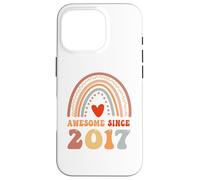 Awesome Since 2017 9th Birthday Boho Rainbow 9 Years Old Coque pour iPhone 16 Pro