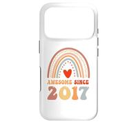 Awesome Since 2017 9th Birthday Boho Rainbow 9 Years Old Coque pour iPhone 17 Pro