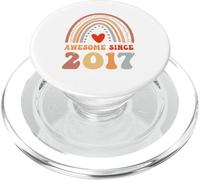Awesome Since 2017 9th Birthday Boho Rainbow 9 Years Old PopSockets PopGrip pour MagSafe
