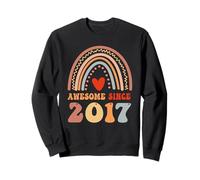 Awesome Since 2017 9th Birthday Boho Rainbow 9 Years Old Sweatshirt
