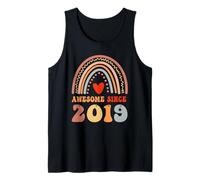 Awesome Since 2019 7th Birthday Boho Rainbow 7 Years Old Débardeur
