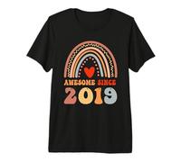 Awesome Since 2019 7th Birthday Boho Rainbow 7 Years Old T-Shirt Haut de Gamme