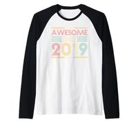 Awesome Since 2019 7th Birthday Retro Vintage 7 Years Old Manche Raglan