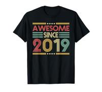 Awesome Since 2019 7th Birthday Retro Vintage 7 Years Old T-Shirt
