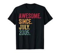 Awesome Since July 2005 16th Birthday 16 Years Old Vintage T-Shirt