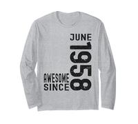 Awesome Since June 1958, Born In 1958 Juin Birthday Manche Longue