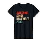 Awesome Since November 2002 Cadeau d'anniversaire 18 Ans T-Shirt Graphique avec Valeur