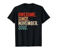 Awesome Since November 2002 Cadeau d'anniversaire 18 Ans T-Shirt Graphique avec Valeur