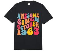 Awesome Since October 1963 63 Years Retro 63rd Birthday Comfort Colors Adult Heavyweight T-Shirt
