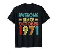 Awesome Since October 1971 55 Year Old Vintage 55th Birthday T-Shirt
