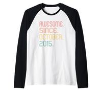 Awesome Since October 2015 Retro 11 Years Old 11th Birthday Manche Raglan
