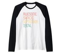 Awesome Since September 1974 52nd Birthday Gifts 52 Year Old Manche Raglan