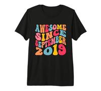 Awesome Since September 2019 7 Years Retro 7th Birthday T-Shirt Haut de Gamme