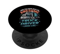 Awesome Truck Driver Looks Like Funny Trucking Big Rig PopSockets PopGrip Adhésif