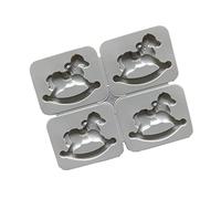 Awesomeonei 4X Chocolat Bonbons Sucre Artisanat Cheval à Bascule Gomme pâte Moule gâteau décoration Outils Famille Art Silicone Savon Moule
