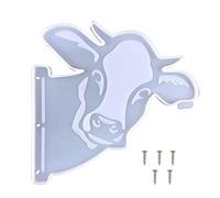 Awesomeonei Ferme Vache Décoration Résine Époxy Moule DIY Ferme Animal Vache Tête Pendentif Vache Maison Numéro Silicone Moule DIY Artisanat Outil Transparent