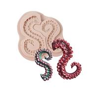 Awesomeonei Octopus Tentacules Forme Silicone Moule Bonbons Chocolat Fudge Moule Dessert Moule Argile Résine Gypse Moule Réutilisable Antiadhésif Gris