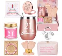 Awfrky Cadeau 21 ans Anniversaire Femme,coffret cadeau pour un joyeux 21e anniversaire pour votre meilleure amie, votre fille, votre sœur, votre petite amie, votre collègue, votre meilleure amie