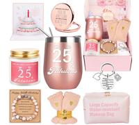 Awfrky Cadeau 25 ans Anniversaire Femme, coffret cadeau pour les meilleurs amis, maman, épouse, fille, sœur, sa petite amie, collègue, meilleure amie, anniversaire de femme unique