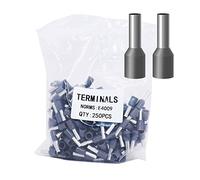 AWG12 Wire Ferrules Terminals, 250pcs AWG12 Terminal Connector Wire Insulated Cord Pin Ends Terminals for Electric, Industrial, Chemical Industry, Power Control System, etc.
