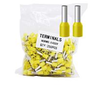 AWG12 Wire Ferrules Terminals, 250pcs AWG12 Terminal Connector Wire Insulated Cord Pin Ends Terminals for Electric, Industrial, Chemical Industry, Power Control System, etc.