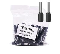 AWG16 Wire Ferrules Terminals, 250pcs AWG16 Terminal Connector Wire Insulated Cord Pin Ends Terminals for Electric, Industrial, Chemical Industry, Power Control System, etc.