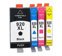 AWGSRZIU Cartouche d'encre 920XL Compatible avec imprimantes Officejet 6000 6500 sans Fil 6500A 7000 7500 7500A(1SET(4PC))