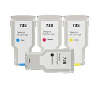 AWGSRZIU Cartouche d'encre Couleur Compatible avec imprimantes DesignJet T950 T850 modèle HP738 676M6A 676M7A 676M8A 498N8A(300ML - MBK C M Y)