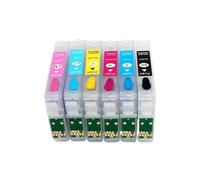 AWGSRZIU Cartouche d'encre Rechargeable Compatible avec Puce Arc de réinitialisation, Compatible avec imprimantes 1400 1430 1500W P50 PX660 PX650 PX710FW PX700W modèle T0791 T0796 79XL