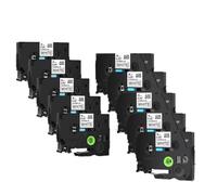 AWGSRZIU Paquet de 10 Rubans d'étiquettes d'identification Flexibles 9mm Noir sur Blanc Compatible avec Les imprimantes d'étiquettes PT-1000 Compatible avec TZE-FX221