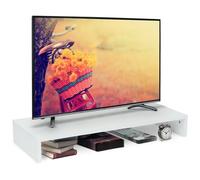 Awhtixbo Bureau ergonomique pour écran et téléviseur, hauteur réglable 12 cm, pour écran jusqu'à 32 pouces, design compact, 85 x 35 x 12 cm (L x l x H)