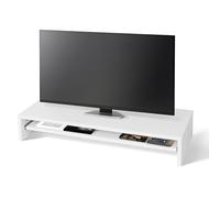 Awhtixbo Support TV avec rehausseur pour PC, Support d'écran Brillant, idéal pour rehausseur TV et Organisation de Bureau, Blanc : 85 x 30 x 15 cm