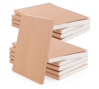Awiniyeer 10 Pcs A5 Kraft Notebooks Bulk, 128 Sheets/256 Pages Unlined Craft Notebooks Kraft Sketchbooks Hardcover for Drawing, Art, Students and Office Supplies, 8.3 x 5.7 Inches (Brown)