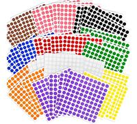 Awinker 4000 Pieces 10mm 10 Couleurs Gommettes Autocollantes Rondes Pastille Couleur Enfant Activités Maternelle (10 couleurs ronde)