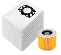 Awinker Lot de 12 sacs d'aspirateur et 1 filtre pour Kärcher KFI 357, WD2, WD 2 Plus, WD 3, KWD 1-3, SE 4001, SE 4002 - Pièces de rechange 2.863-314.0 (13)