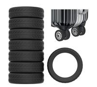 AWINNER Lot de 8 housses de roue de bagages améliorées, housses de protection en silicone pour la plupart des 8 valises pivotantes ou roulettes de chaise de bureau, durables, silencieuses et absorbant