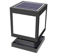 AWISAWIS Lampe solaire pour poteau extérieur en ABS étanche Noir Lampe de jardin minimaliste Lampe solaire pour extérieur Poste cour, terrasse