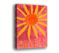 awitufhgp Avec un soleil orange vif comme sujet principal, diffusant une lumière jaune, les couleurs sont éclatantes et vivantes, pour le salon (70x90cm/sans cadre)