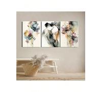 awitufhgp Ensemble de 3 toiles décoratives, couples romantiques et aquarelles florales, portraits, décoration pour bureau et salon (50 x 70 cm x 3/20 x 28 pouces x 3 (L x H) / Sans cadre)