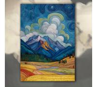 awitufhgp Reproduction sur toile « Au-dessus de la gravière » d'Emily Carr - Peinture expressionniste de Van Gogh pour la décoration intérieure, reproduction historique (35 x 45 cm/sans cadre)