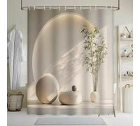 awitufhgp Rideau de Douche élégant, Ton Neutre Beige Minimaliste Moderne, Tissu Polyester Durable, crée Une décoration de Salle de Bain Digne d'un Spa (180 x 225 cm / 71 x 86 po (L x H))