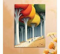 awitufhgp Une scène touchante de coexistence harmonieuse entre l'homme et la nature, impression sur toile, pour salon, bureau (60x80cm/sans cadre)