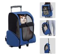 Awjaisca Plimable Cat Carrier avec Roues - Porte-Animaux à côtés Doux pour Les Petits Chiens et Les Chats, Chariot de Périple en Roule