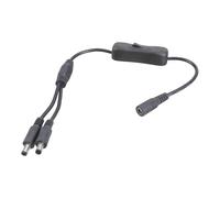 AWJUWHBJ Câble d'alimentation DC5521 Y Répartiteur 5,5 x 2,1 mm femelle vers deux mâles avec interrupteur marche/arrêt pour LED et appareils photo Cordon d'alimentation de 37 cm