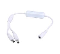 AWJUWHBJ Câble d'alimentation DC5521 Y Répartiteur 5,5 x 2,1 mm femelle vers deux mâles avec interrupteur marche/arrêt pour LED et appareils photo Cordon d'alimentation de 37 cm