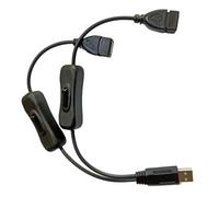 AWJUWHBJ Câble de charge et de données USB A vers 2 avec commutateurs pour une gestion facile des périphériques, rallonge de 31 cm