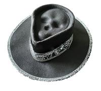 AWJUWHBJ Chapeau de cowboy motif crâne et mort pour femme Western Model Show Halloween Cosplay Party Femmes pour hommes hommes paille noire avec tête de mort