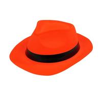 AWJUWHBJ Chapeau gangster vert Homburg en plastique - Couleur vive - Pour fête - Accessoires de vacances pour festivals de musique - Pour adultes et enfants