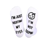 AWJUWHBJ Chaussettes fantaisie amusantes en coton pour homme et femme - Ne dormez pas juste au repos - Lettres de bonneterie, Cadran rond blanc, Taille unique