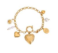 AWJUWHBJ Élégant pendentif en forme de cœur pour fête, mariage, bracelet adapté pour les femmes, assorti à diverses tenues, breloque en forme de cœur floral gravé, taille unique, Comme décrit